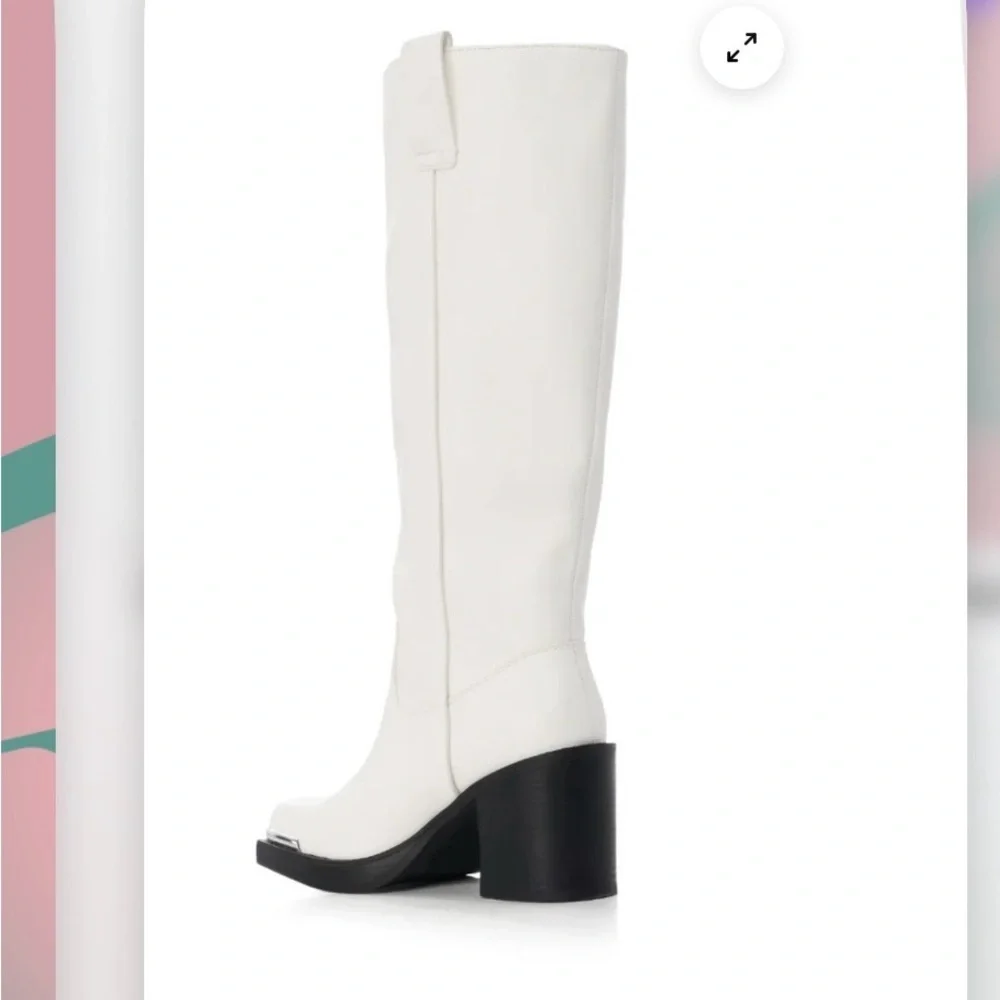 Elegant white Over the Knee Boots size 6